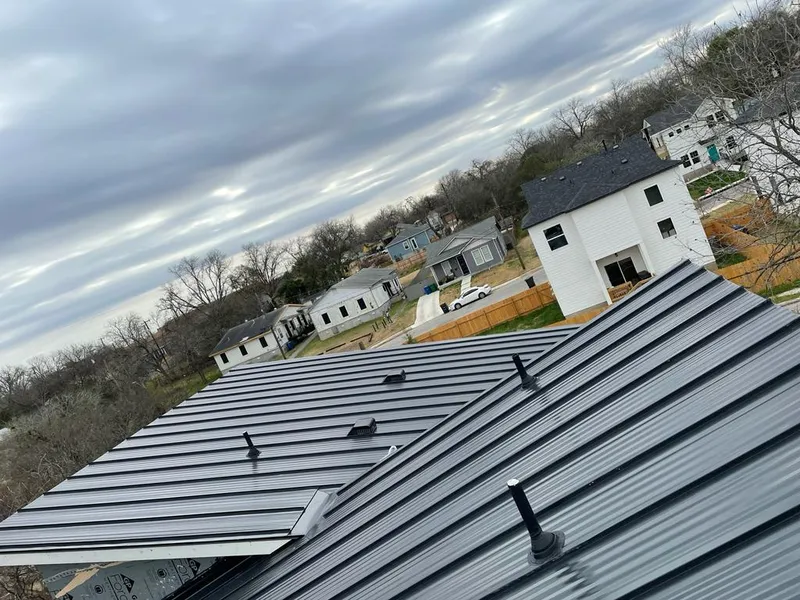 Standing seam metal roof panels with vents for Skylight Repair in St. Stephens